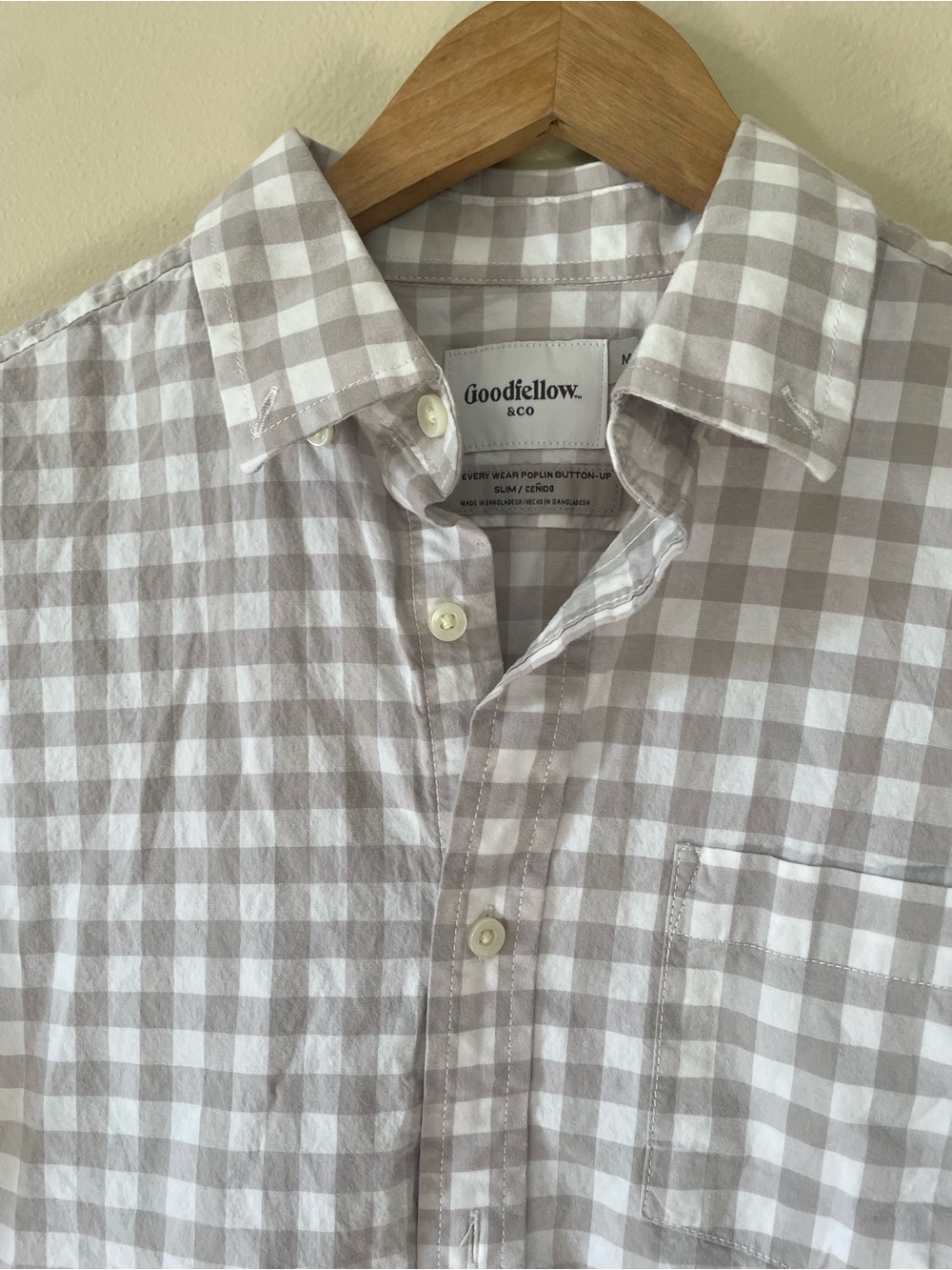 Men’s Grey Plaid Button-Down